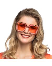 Partybril Bling bling oranje