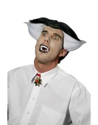 Halloween zwart/wit duivel pruik